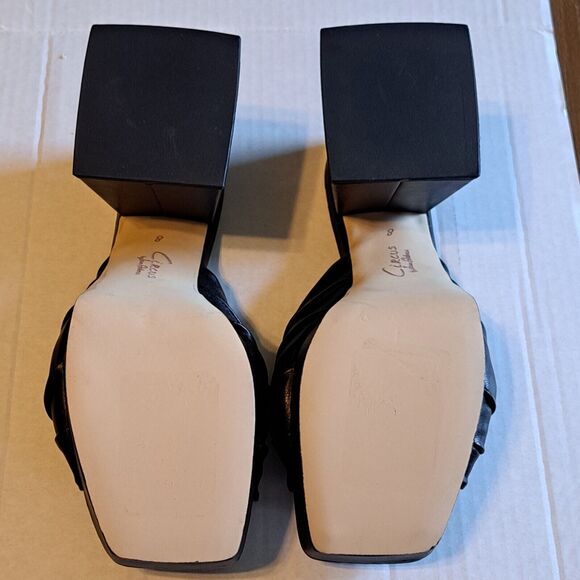 Sam Edelman Circus NY Marianna Sandal Black Slide Block Heel Vegan Womens Sz 8 - Picture 15 of 16